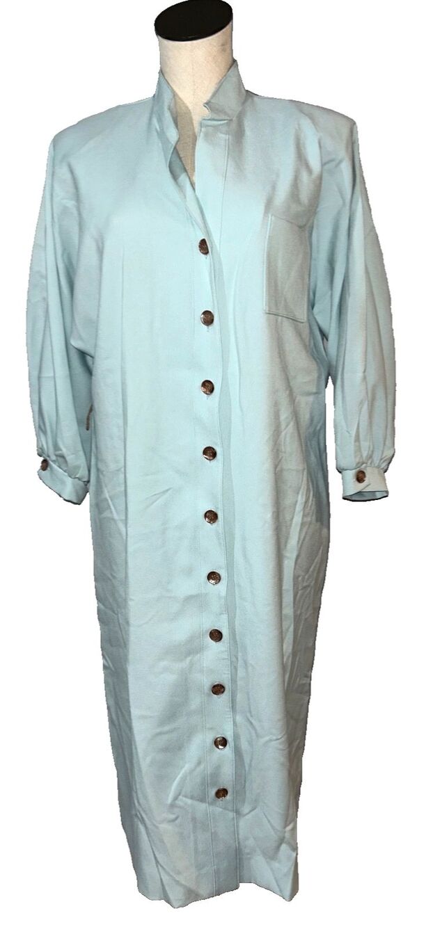 Hal Hardin Vintage Women's Crepe Midi Shirtdress size 16 Old Money Romantic